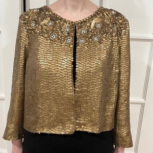 Handmade luxury matte gold sequined jacket - NWT!